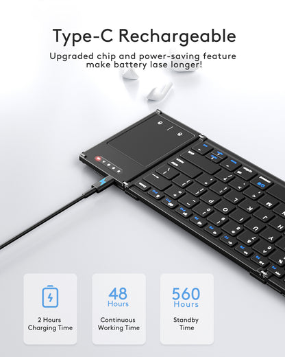 Dual-Mode Folding Keyboard with Touchpad - B066T