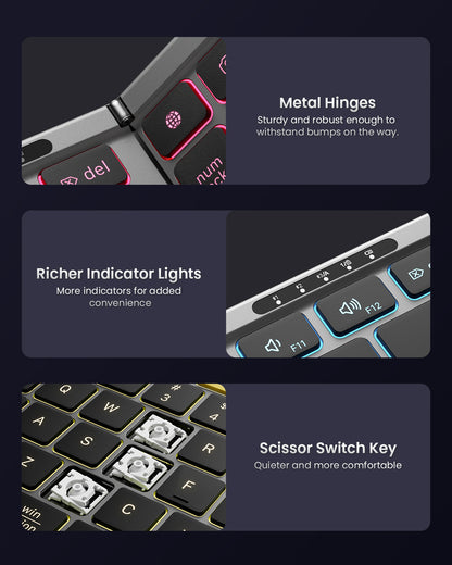 Foldable Keyboard with Keypad with Backlight - KF06S