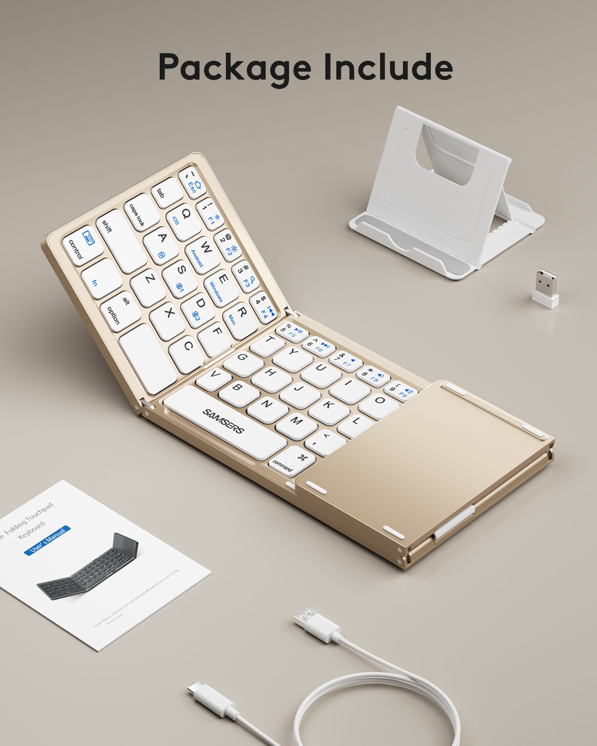 Dual Mode Folding Keyboard with Touchpad - KT03M