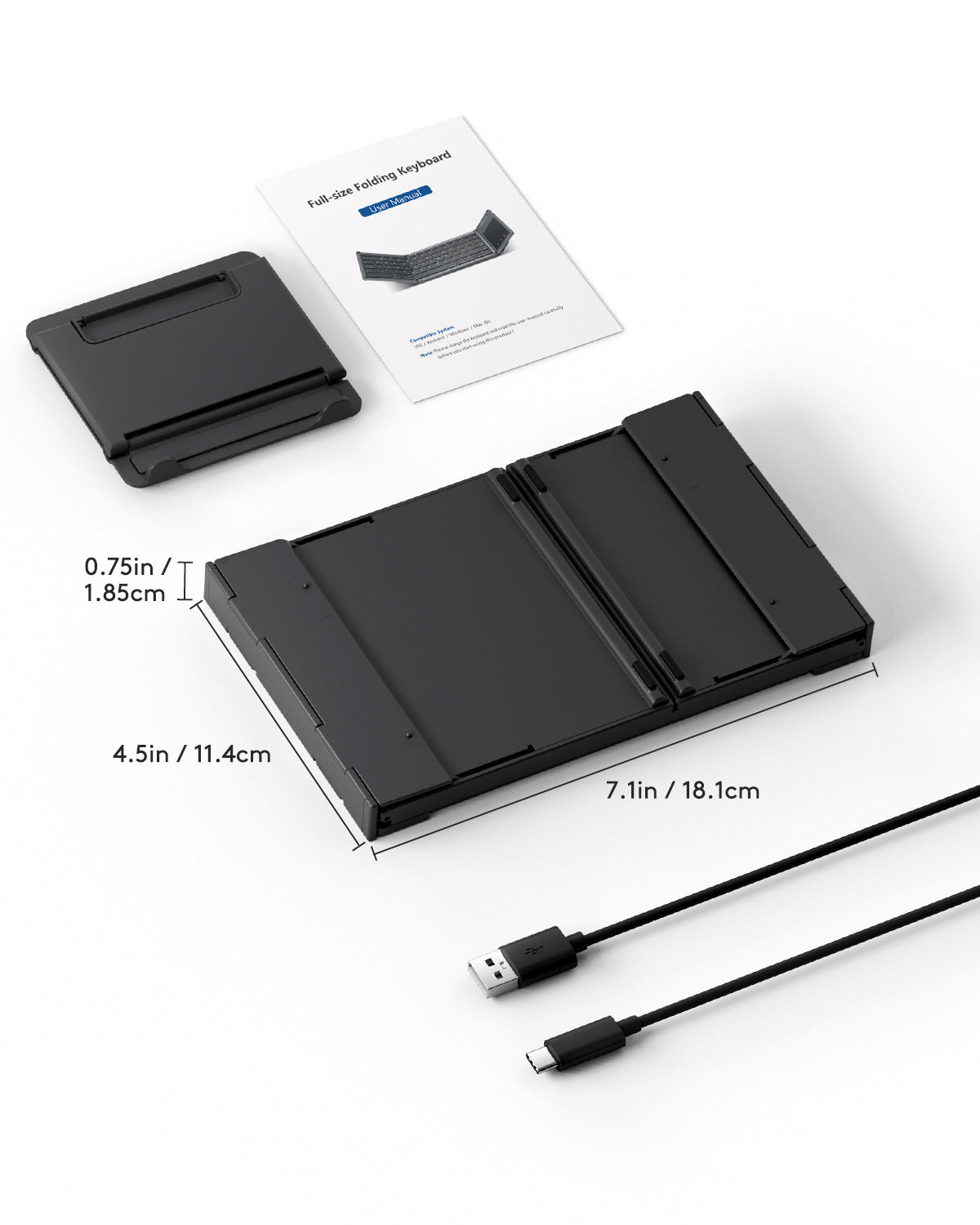 Full-Size Folding Keyboard with Touchpad - B066T