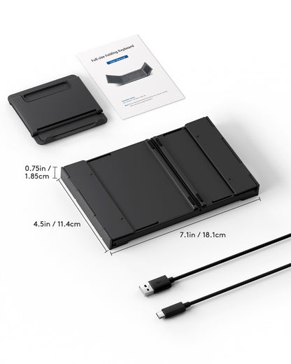 Full-Size Folding Keyboard with Touchpad - B066T