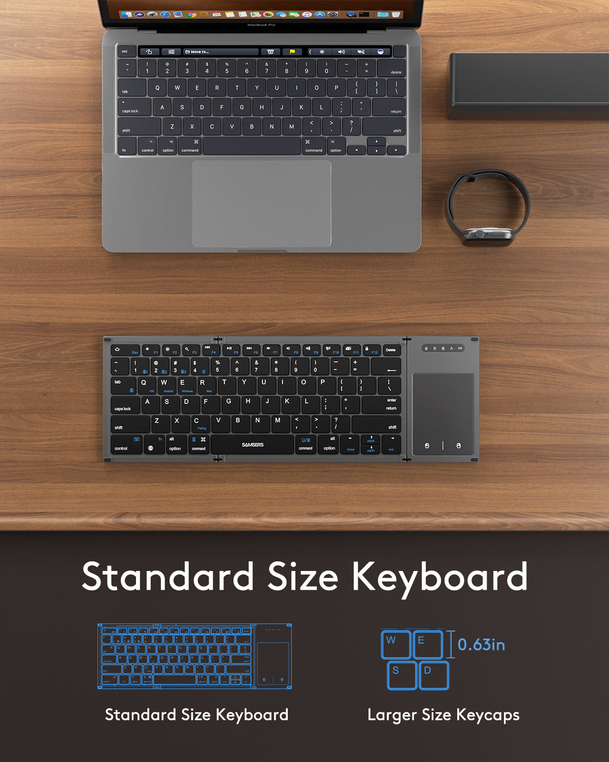 Dual-Mode Folding Keyboard with Touchpad - B066T