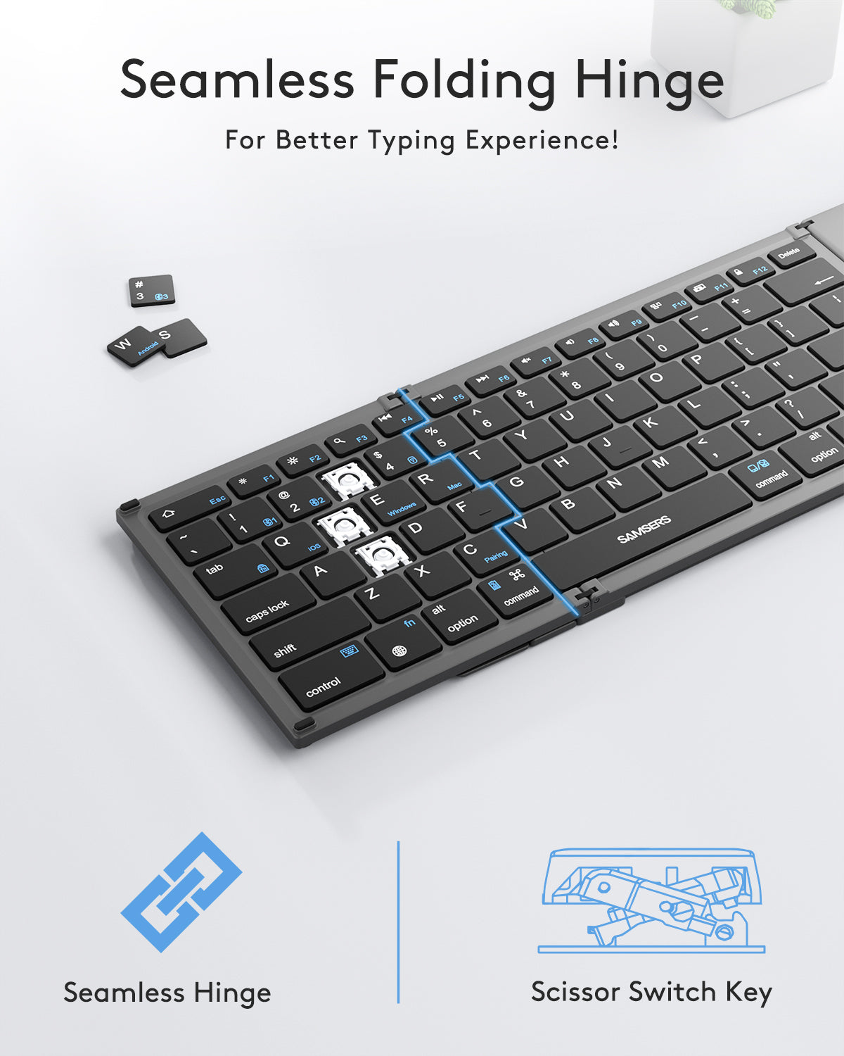 Dual-Mode Folding Keyboard with Touchpad - B066T