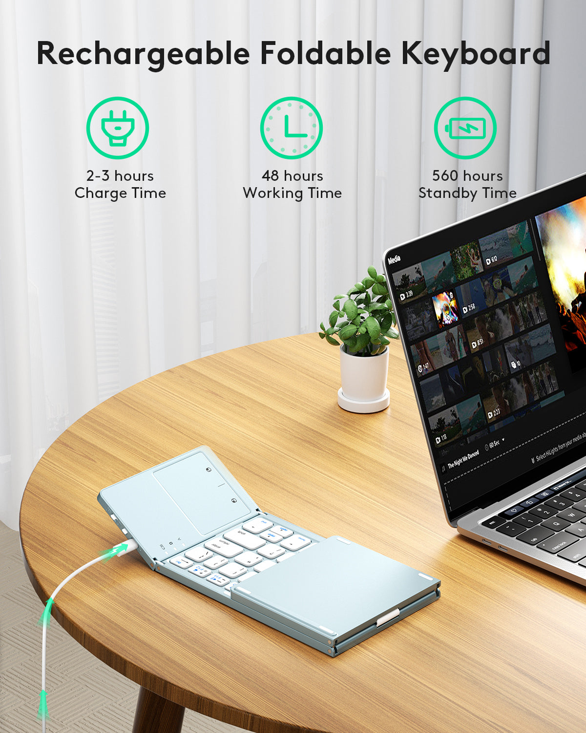 Dual Mode Folding Keyboard with Touchpad - KT03M