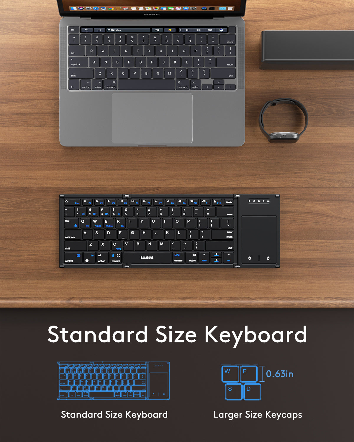 Dual-Mode Folding Keyboard with Touchpad - B066T