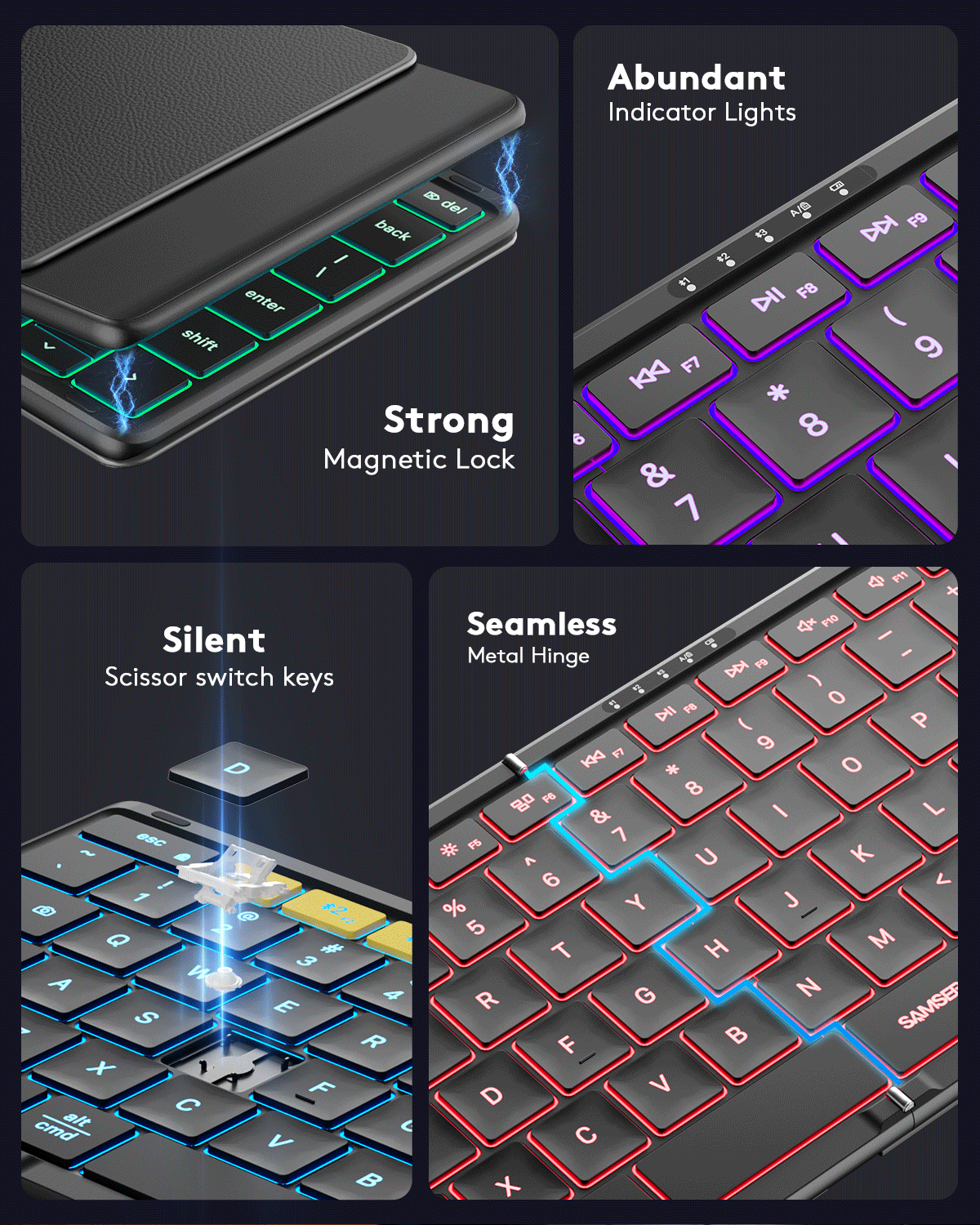 Full-Size Foldable Bluetooth Keyboard - KF08X