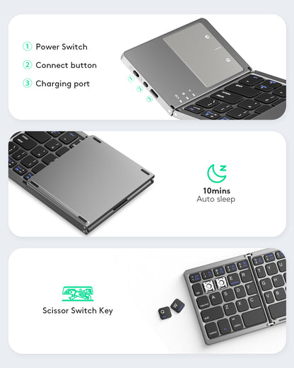 Samsers Folding Keyboard with Touchpad - KT03