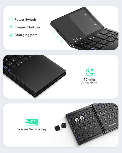 Dual Mode Folding Keyboard with Touchpad - KT03M