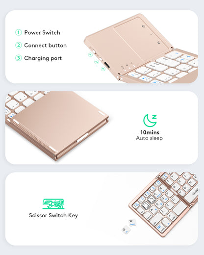 Dual Mode Folding Keyboard with Touchpad - KT03M