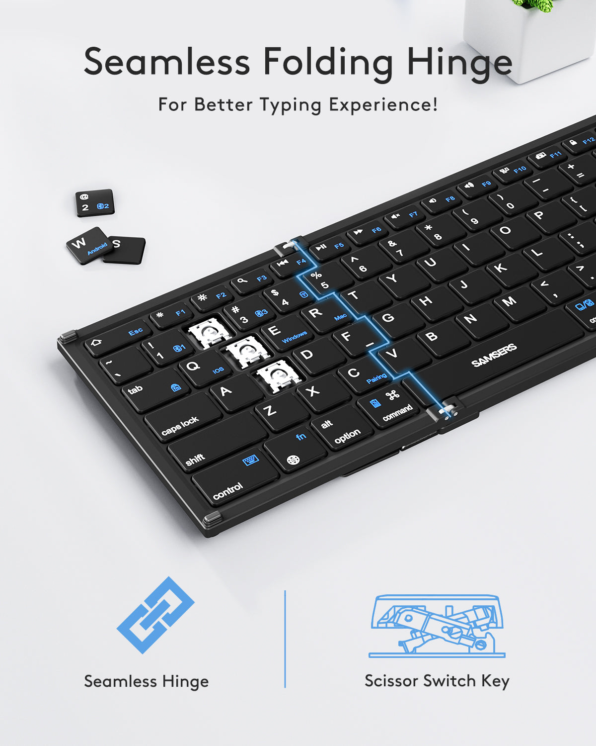 Full-Size Folding Keyboard with Touchpad - B066T