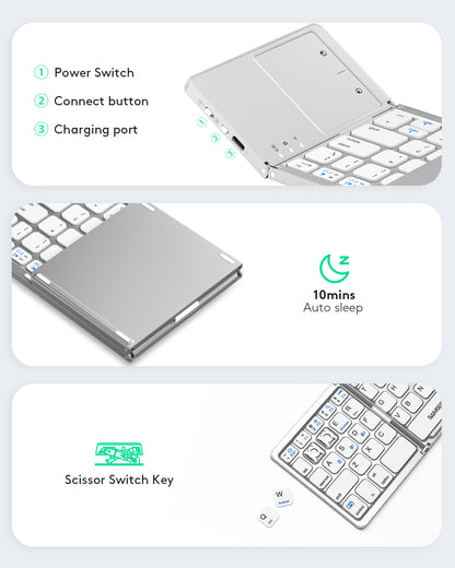 Dual Mode Folding Keyboard with Touchpad - KT03M