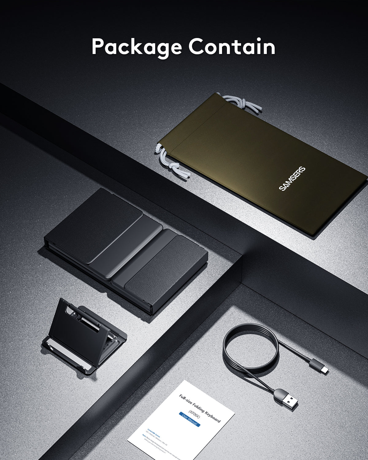 Foldable Keyboard with Keypad with Backlight - KF06X