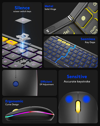 Samsers Foldable Keyboard and Mouse with Backlight - KM01X